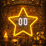 Cartel de Neón de la Estrella de Mario